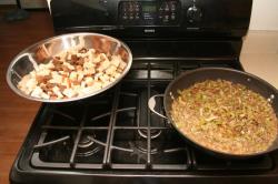 cooking the stuffing