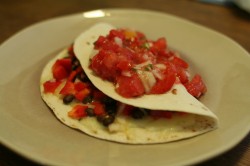 Black bean quesadilla with pico de gallo