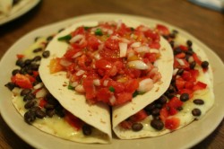 Black bean quesadillas with pico de gallo