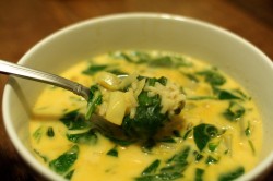 Spinach coconut soup