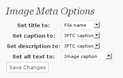 Image meta options